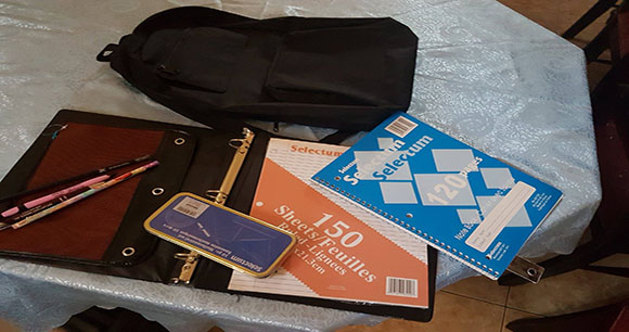 Donation of school supplies